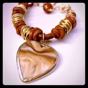 Handmade bracelet stone pendant Agate
